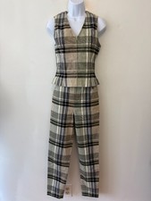 Vintage 90s Company Ellen Tracy Plaid Sleeveless Top & Pants Set Size 6/8 picture