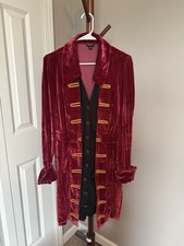 Torrid Pirate Costume- Jacket Burgundy/Black/Gold 0X Mid-Length Lined picture