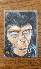 ACEO ATC OOAK MIXED MEDIA 1/1 SKETCH Sun Wukong Monkey King Signed By Artist picture