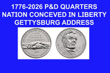 2026 P&D QTR GETTYSBURG ADDRESS 2 Coin SET NATION CONCEVED IN LIBERTY BEST GRADE picture