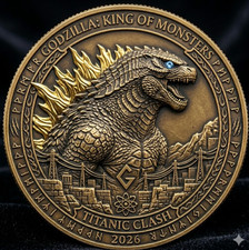 New Popular Godzilla Vintage Gift For Movie Fan  Collectible Metal Coins T101 picture