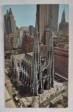 Postcard....Aerial View of St Patrick's Cathedral in New York City, Chrome  picture