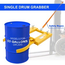 Drum Grabber 1500lb Capacity Single Fork Mounted Drum Gripper Hinged Folding Arm picture