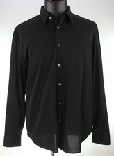 Theory Sylvain Premium $198 Men's Dress Shirt Size XL Slim Fit Black EUC picture