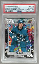 4818 Macklin Celebrini 2024 Upper Deck Rookie Commemorative Class RC PSA 10 picture
