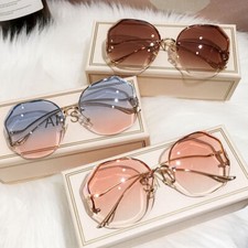 Oversized Fashion Sunglasses | Womens Strong Metal UV400 Glasses,  Ladies beach picture