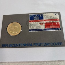 1974 John Adams Bicentennial Medal & First Day Cover  picture