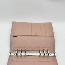 Moterm A5 Genuine Leather Pink Pebbled 6 Ring Planner Binder Organizer picture