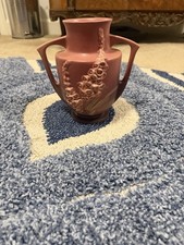Roseville Art Pottery Foxglove Green Double Handled Vase picture