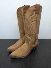 Nice Vtg Nocona Western Cowboy Boot Tan USA Made Size 37 Eu Or Sz 5 US Mens picture