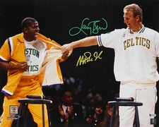 Magic Johnson & Larry Bird Authentic Signed 16x20 Retirement Photo BAS Witnessed picture