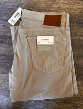 AG Men's Beige Light Wash Stretch Sateen Jeans Tailored Straight 5-Pocket picture