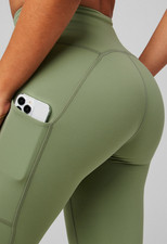 Fabletics Green Cold Weather High-Waisted Pocket Legging, Brand New picture