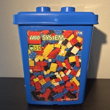 LEGO SYSTEM 1776 Blue Bucket 580 PCS Primary Color Bricks Retired Vintage 1996 picture