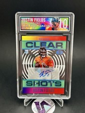 Panini 2021 Illusions Justin Fields Bears Clear Shots RC Auto 4/5 ECG 10 GEM MNT picture