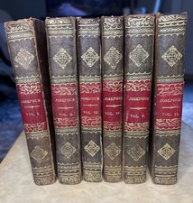 1828 The Geniune Works of Flavius Josephus 6 Volume Set Bridgeport CT Gilt Edge picture