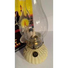 Y2K Ultra-Pure Pumpkin Shaped Oil Lamps Lanterns Set of 2 w/ Orig Box Fall Decor picture
