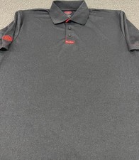 Dairy Queen Red Ribbon Men's Large Gray Short Sleeve Polo Shirt Employee Uniform picture