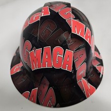 full brim hard hat custom hydro dipped IN MAGA MAKE AMERICA GREAT AGAIN TRUMP picture
