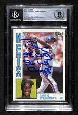 Darryl Strawberry Autographed/Signed 1984 Topps Card #182 Mets Beckett BA204311 picture