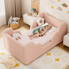 Toddler Floor Bed with Cloud Guardrail Low-profile Kids Bed 300LB Safety Cot Bed picture