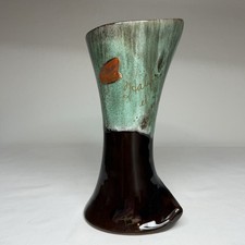 McMaster Craft Pottery Vase Green Drip Glaze Vintage Signed Canada 1960 7” picture