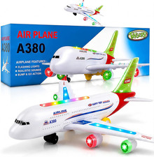 Airbus A380 Bump and Go Airplane Toy Lights Sounds Kids Age 3 12 Plastic Durable picture