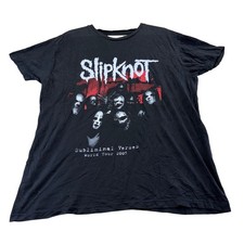 Slipknot T Shirt Mens L Black Subliminal Verses World Tour 2005 Vintage Graphic picture