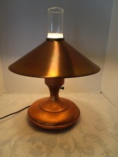 Vintage Handcrafted  Table Lamp Copper Onion shaped & matching shade 16.5”H picture