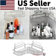 Shower Caddy Shelf Bathroom Corner Bath Storage Holder Organizer Triangular Rack picture