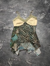 Vintage Y2K Fairycore Cami Top Paisley Animal Print Asymmetrical Cavalli Type M picture