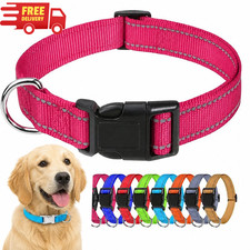 Adjustable Nylon Dog Collar Puppy Pet Collar Buckle Neck Collar S-XL Solid Color picture