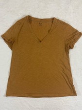 Madewell Whisper Cotton V-Neck Tee Amber Gold Medium picture
