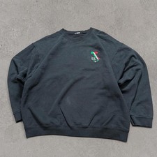 Vintage Italian New York Embroidered Crewneck Sweatshirt Faded Black Y2K Mens XL picture