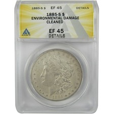 1885 S Morgan Silver Dollar EF 45 Details ANACS $1 Coin SKU:I28565 picture