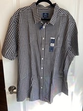 George brand men's size 3x button up dress shirt  black white New with tags picture
