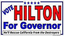 HILTON GOVERNOR - HUGE Banners - 3 Choices Wh Red Blu-45 Sizes -USA MADE QUALITY picture