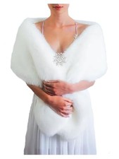 Yalice Women's Wedding Faux Fur Shawl and Wrap Bridal Fur Stole Fur Scarf for... picture