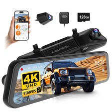WOLFBOX G900PRO 5.8GHz WiFi Mirror Dash Cam with STARVIS 2 IMX678, Voice Control picture