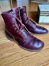 White’s Boots Men’s custom Bounty Hunter - Burgundy Horsehide SZ 11E picture