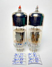 2 pcs NEW 6N6P/ ECC99/E182CC  Red Tip Matched pair Tubes Same Date 06.1976 picture
