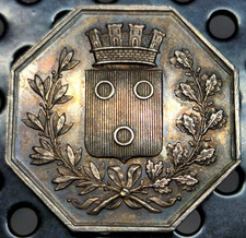 France Jeton Silver 1796 Castle Keys Of Prince Of *Macon* Toned UNC Very Rare picture