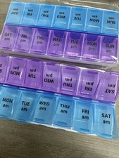 2PCS 💪Weekly Pill Box Organizer Twice a Day 7-Day AMPM Medicine Organizer Case picture