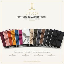 Ponte De Roma Stretch Fabric by the Yard — 4-Way Stretch, 58
