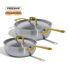 Made In Stainless Saucier Set 5-Ply Induction Cookware with Lids | Antique Brass picture