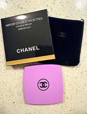 CHANEL Mirror Duo Double-Sided Compact Square Purple w/ Pouch & Box *READ* picture