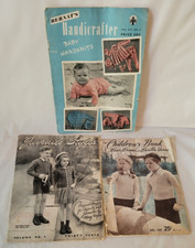 Vtg 1940's Lot of 3 Knitting Pattern Books - Bernat, Mary Hoyer, Brand & Yarns picture