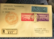 1936 Liechtenstein Hindenburg Flight Cover LZ 129 Registered Complete picture
