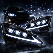 Headlights For 2006-2013 Lexus IS250 IS350 ISF Sedan Full LED DRL Startup Pair picture