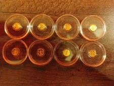 Lot of 8 Egyptian Eye of Raw Gold Coins 1/500 Oz.999 Fine picture